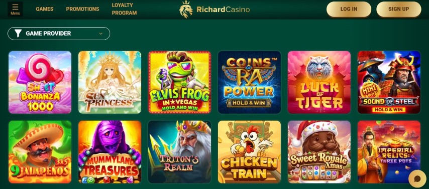 Cerca le tue slot preferite da giocare su Richard Casino
